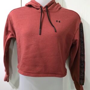 Women's Rust Colored Cropped UA Rival Hoodie SZ Small Under Armour Gorpcore